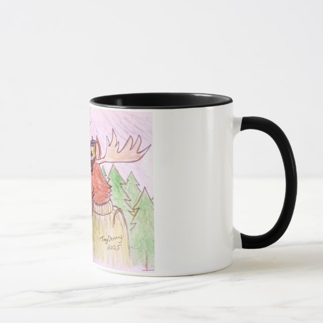 dessin animé Moose sur une tasse Newfie Moose mug. (Droite)