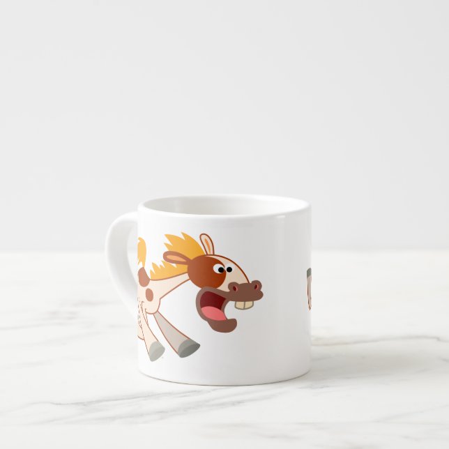 Dessin animé Pinto Horse Espresso Mug (Devant gauche)
