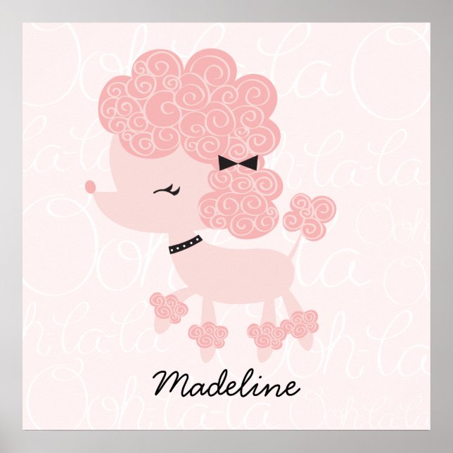 Dessin animé Poodle français Art mural pour enfant (Devant)