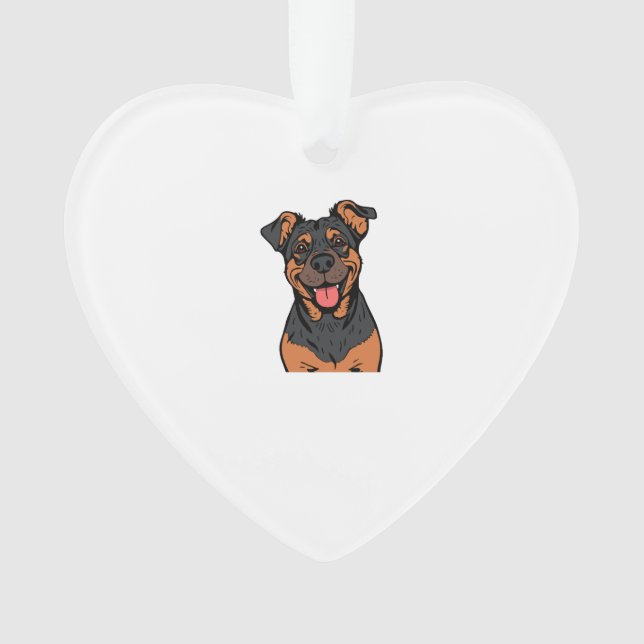 Dessin animé Rottweiler heureux - Chien mignon et  (devant)