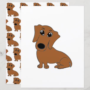 dessin animé rouge de dachshund papier de gratte-c