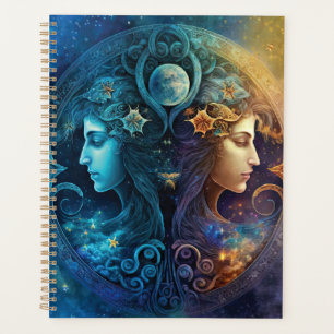 Dessin aquarelle du signe zodiacal Gémeaux