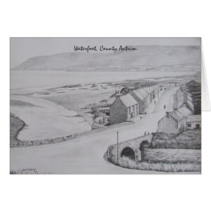 Dessin au crayon de Waterfoot, comté Antrim par