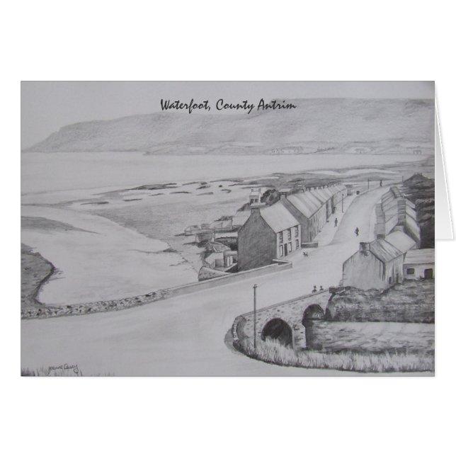 Dessin au crayon de Waterfoot, comté Antrim par (Devant Horizontal)