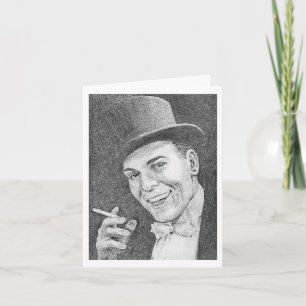 Dessin au crayon d'un monsieur fumant... carte