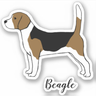 Dessin beagle Sticker en vinyle pour chien de co