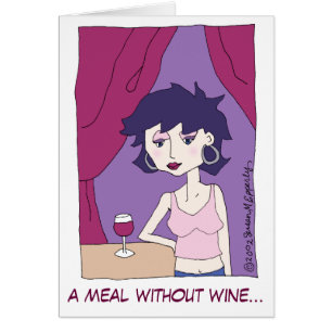 Dessin-caricaturiste féminin au vin rouge