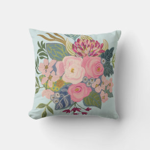 Dessin Chambre_Bleu_Lumière Coussin Floral