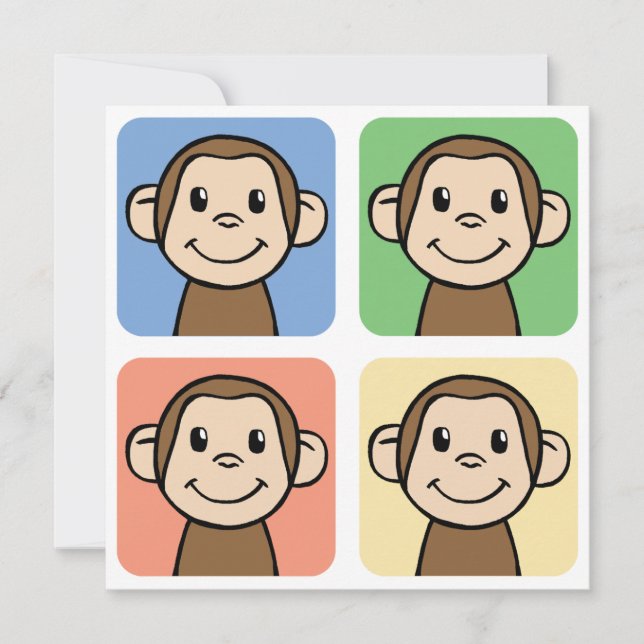 Dessin Clip avec 4 Happy Monkeys (Devant)