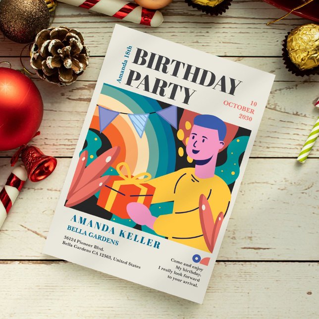 Dessin coloré Invitation Anniversaire (Créateur téléchargé)