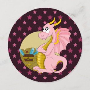 Dessin d'anniversaire de dragon invitations