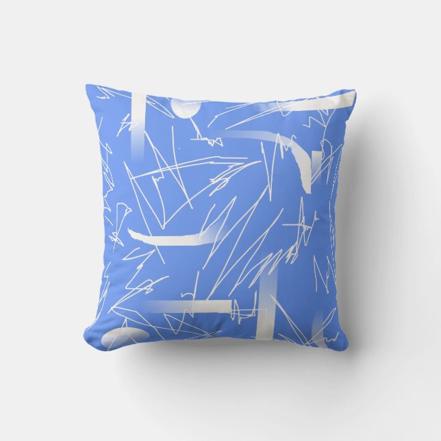 Dessin d'art abstrait blanc motif Coussin Oreiller (Recto)
