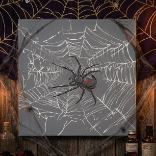 Dessin d'art d'araignée veuve noire et toile d'ara