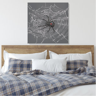 Dessin d'art d'araignée veuve noire et toile d'ara