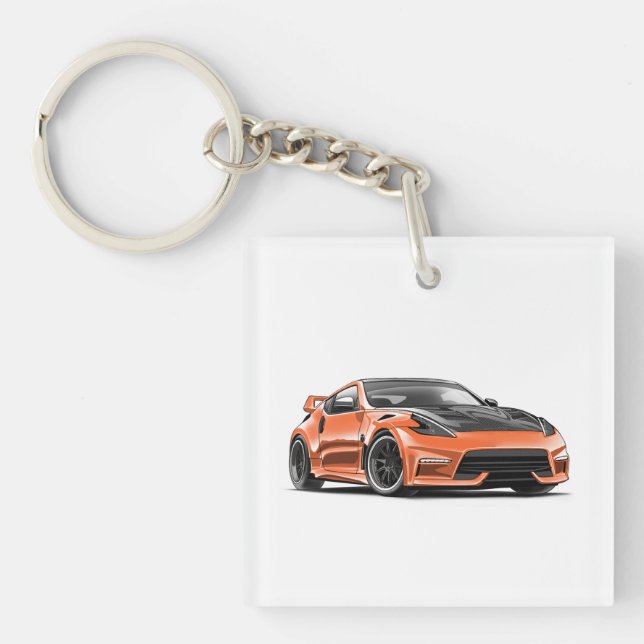 dessin de 370z sur porte-clés pour les passionnés  (Devant)