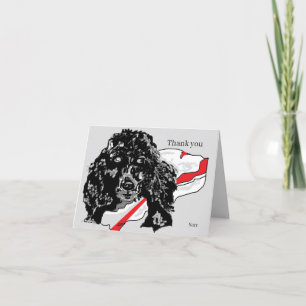 Dessin de Carte de remerciements plié d'un caniche