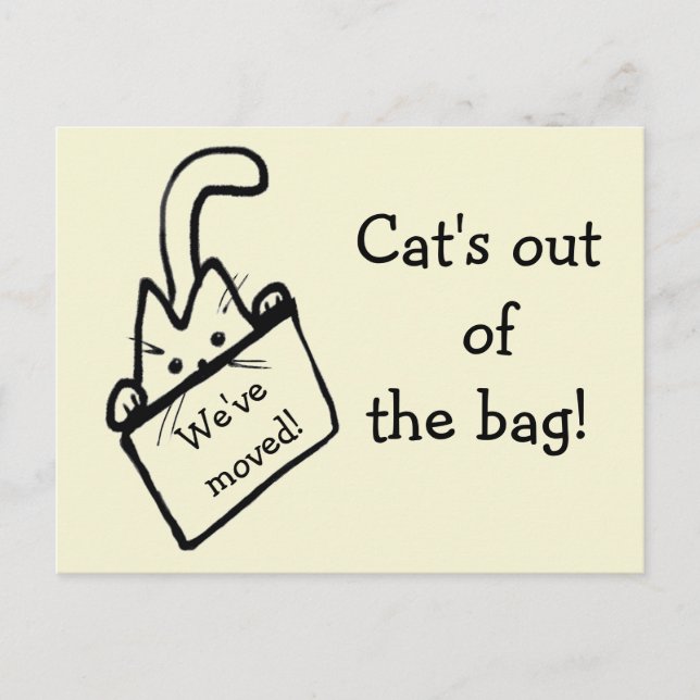 Dessin de chat en cartons mignon Faire-part de dép (Devant)