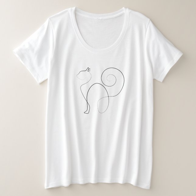 Dessin de chat en une ligne (Design devant)