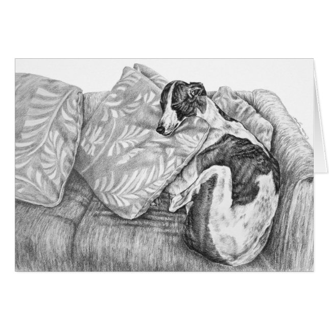 Dessin de Chien Greyhound par Kelli Swan (Devant horizontal)