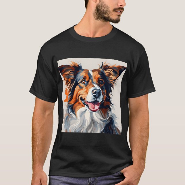 Dessin de chien pop art T-shirts hommes (Devant)