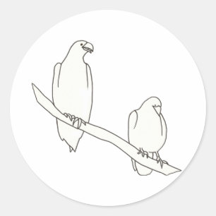 Dessin de deux aigles sur un Stickers de Branche