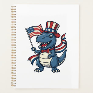 Dessin de dinosaure patriotique vintage pour t-shi