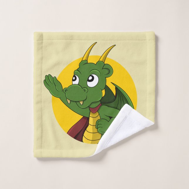 Dessin de dragon vert linge de toilette (Gant de toilette)