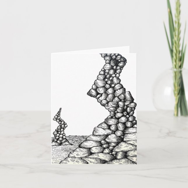 Dessin de falaises rocheuses angulaires au stylo a (Devant)