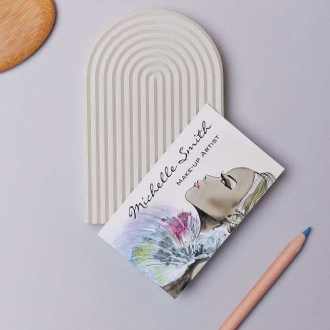 Dessin de femme Maquillage artiste design carte de (Créateur téléchargé)