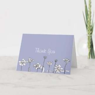 Dessin de fleur carte de remerciements