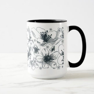 Dessin de fleur sur la tasse de sonnerie