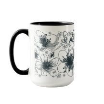 Dessin de fleur sur la tasse de sonnerie