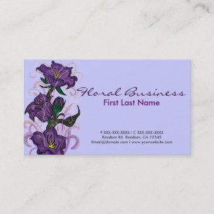 Dessin de fleurs violettes cartes de visite person