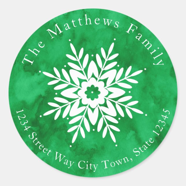 Dessin de flocon de neige 2 avec étiquettes d'aqua (Devant)