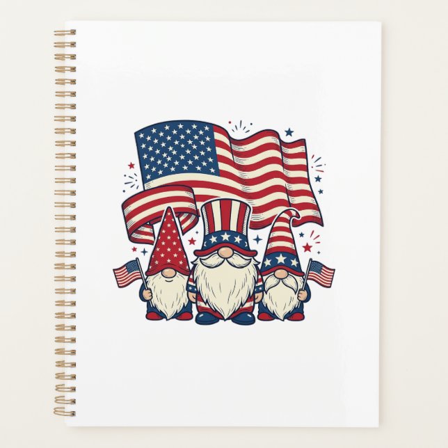 Dessin de gravure vintage de gnome patriotique_1 (Devant)