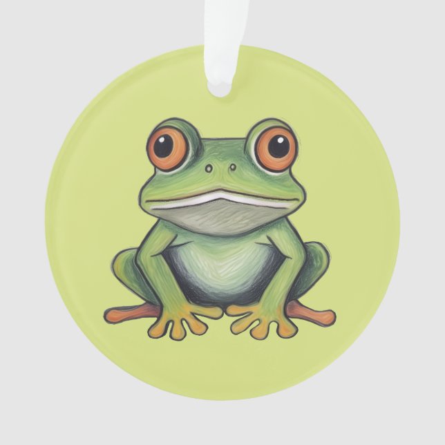 Dessin de grenouille au crayon de couleur (devant)