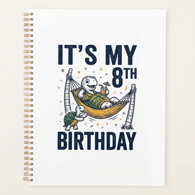 Dessin de hamac de tortue pour 8ème anniversaire,  (Devant)