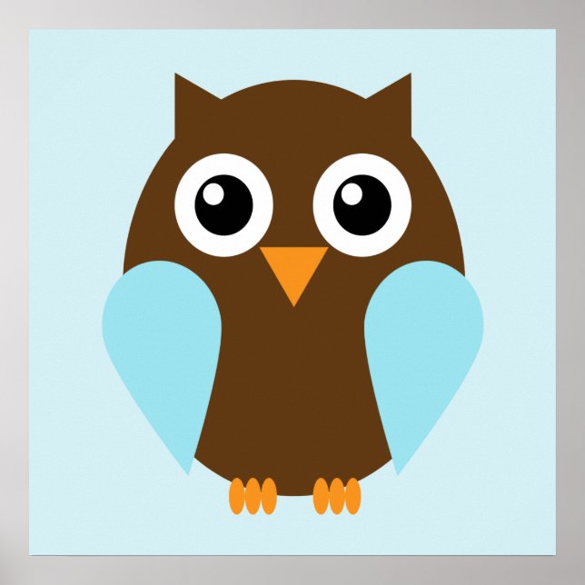 Dessin de hibou pour décoration murale enfant (Devant)