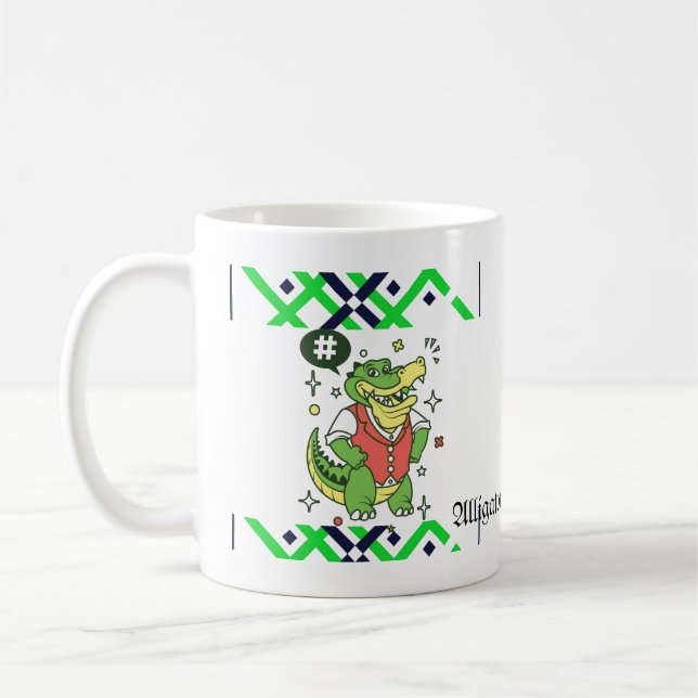 Dessin de Hipster Gator - Mug d'art branché Alliga (Gauche)