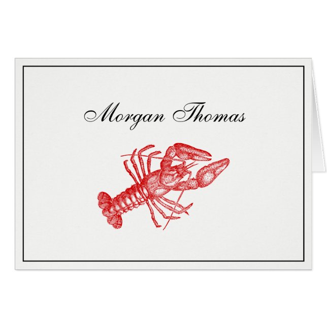 Dessin de homard rouge vintage no 1 (Devant Horizontal)