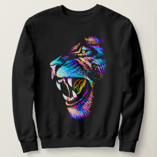 Dessin de la face du lion - Sweatshirt de lion col