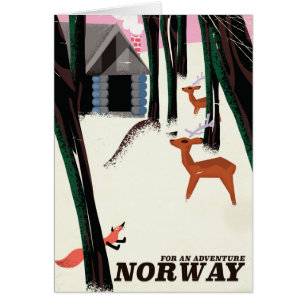 Dessin de la Norvège : affiche de voyage