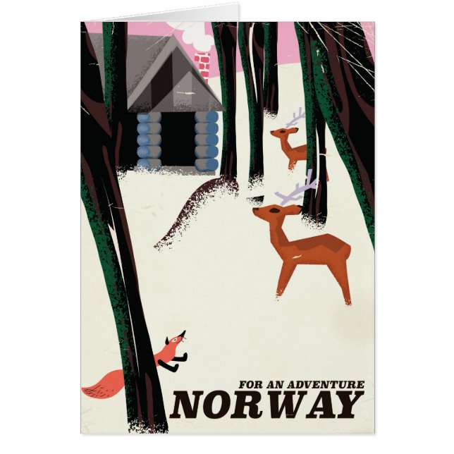 Dessin de la Norvège : affiche de voyage (Devant)