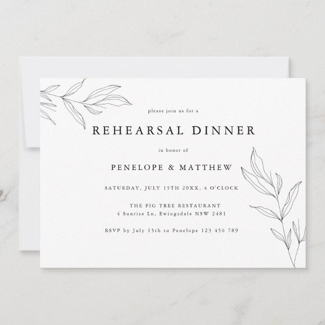 Dessin de ligne Dîner de répétition feuille de feu (Devant)