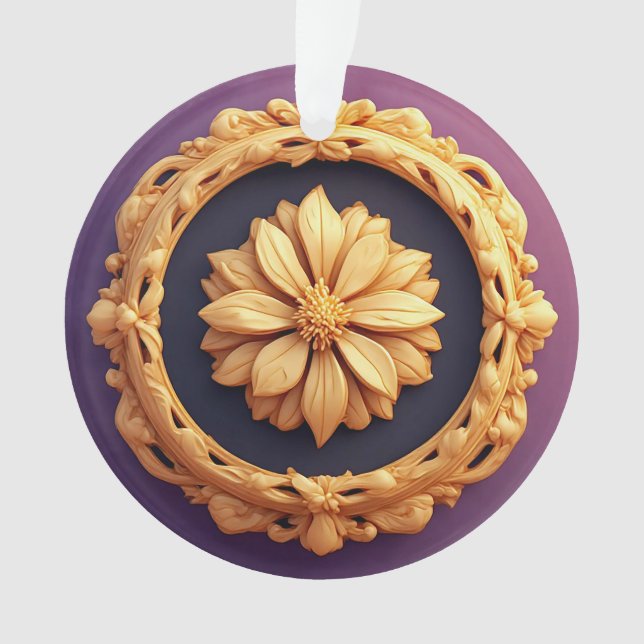 Dessin de médaillon floral orné d'or (devant)