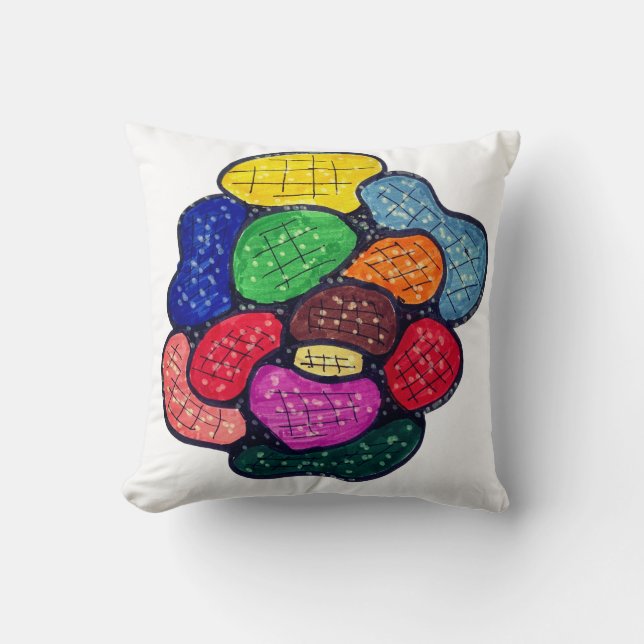 Dessin de motif bulle pour coussin jeté (Recto)