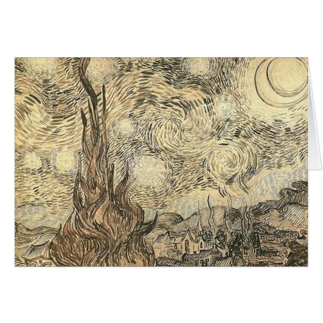 dessin de nuit étoilée de Van Gogh (Devant horizontal)