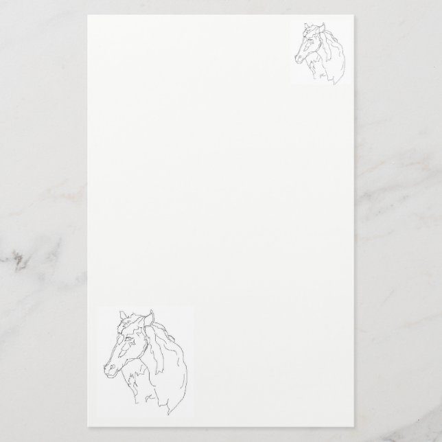 Dessin de papeterie d'un cheval (Devant)