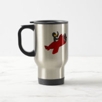 Dessin de pingouin volant de la tasse de voyage