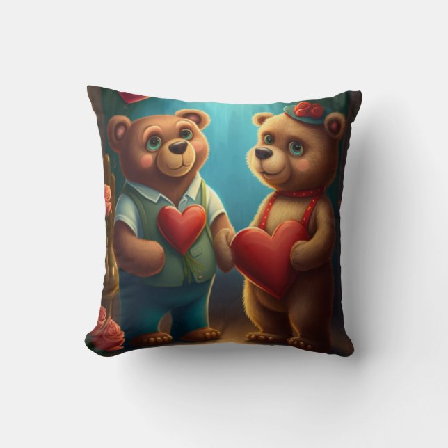 Dessin de Saint Valentin sur l'ours coussin (Recto)